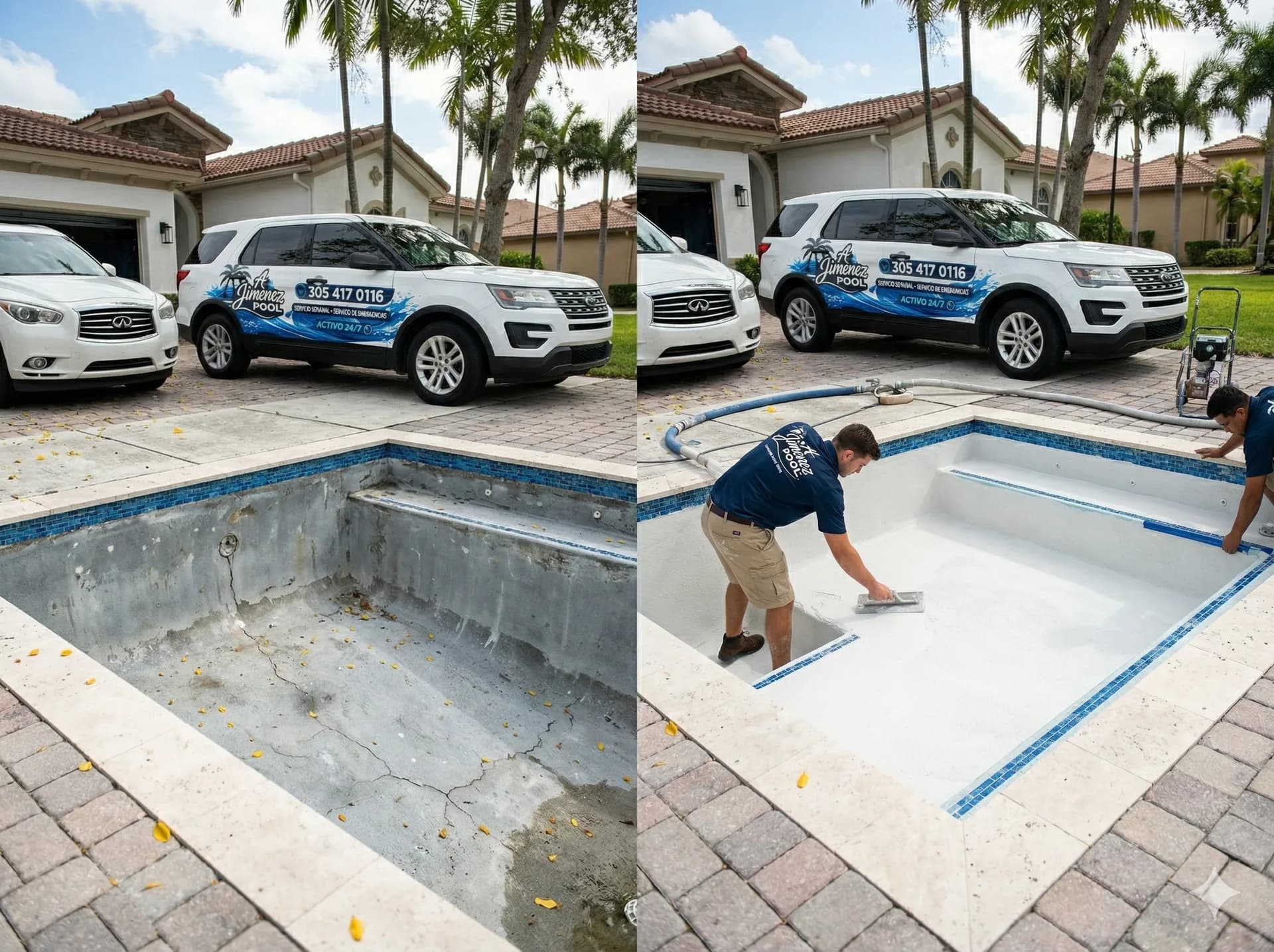 Pool Resurfacing — Before & After